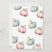 Herfst Gende Reveal Pastel Pompoen Uitnodiging (Achterkant)