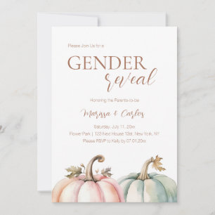 Herfst Gende Reveal Pastel Pompoen Uitnodiging