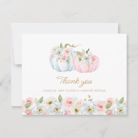 Herfst Gender onthulling pomkin Hartelijk dank Bedankkaart (Voorkant)