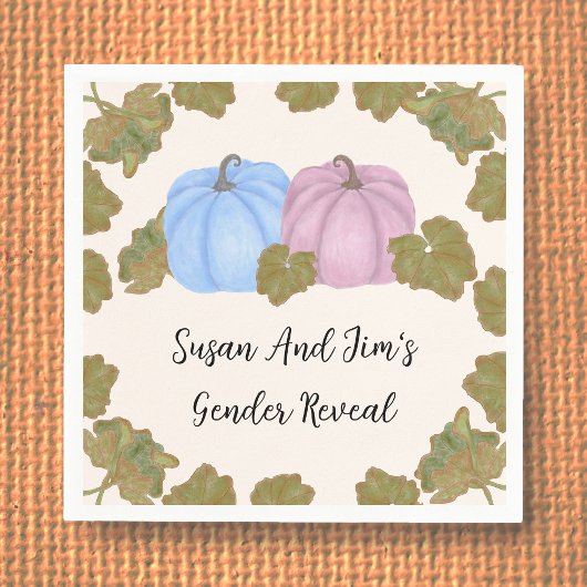 Herfst Gender Reveal Little Pumpkin Theme Napkins Servet