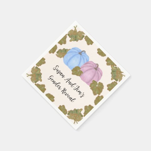 Herfst Gender Reveal Little Pumpkin Theme Napkins Servet (Hoek)