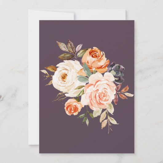 Herfst Geometrische Gouden Bloem Bruiloft Kaart (Achterkant)