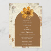 Herfst geperste bloem bruiloft kaart (Voorkant / Achterkant)