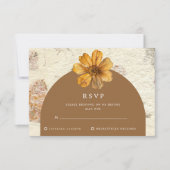 Herfst geperste bloem bruiloft RSVP kaartje (Voorkant)