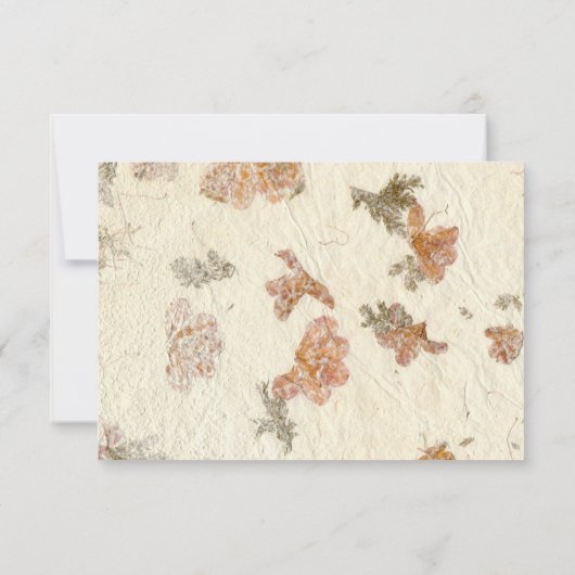 Herfst geperste bloem bruiloft RSVP kaartje (Achterkant)