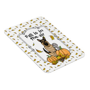 Herfst German Shepherd Dog (zwart-tan) Pumpkins Cu Magneet