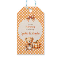 Herfst geruite teddybeer pompoenbladeren