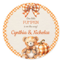 Herfst Geruite Teddybeer Pompoenbladeren