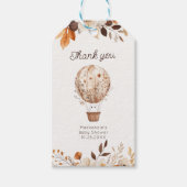 Herfst Ghost Hot Air Balloon Baby shower Cadeaulabel (Voorkant)