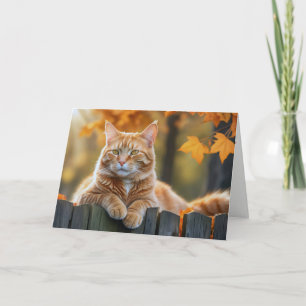 Herfst Ginger Cat Verjaardag Kaart