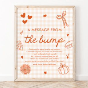 Herfst Gingham Cutie Pie Een Bericht Van De Buik Poster