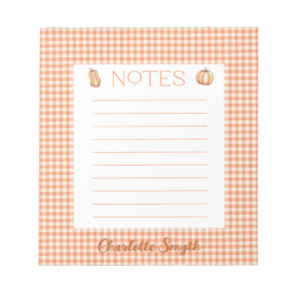 Herfst Gingham Notitieblok