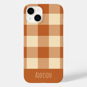 Herfst Gingham Patroon Persoonlijk Case-Mate iPhone 14 Hoesje