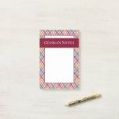 Herfst Gingham Post-it® Notes (Op bureau)