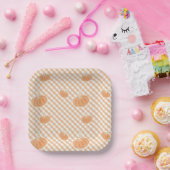 Herfst Gingham Pumpkin – Thanksgiving Papier Bord (Feest)