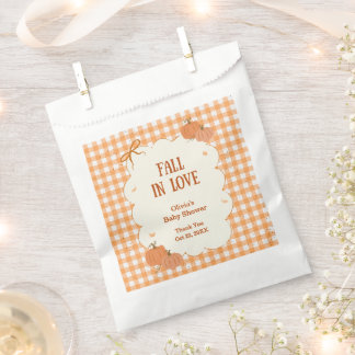 Herfst Gingham Verliefd Baby Shower Bedankzakje