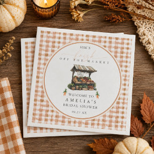 Herfst Gingham Vers Fris Van De Markt Bruidsborrel Servet