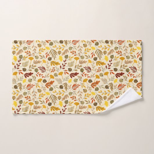 Herfst Ginkgo Leaves en Olive Pattern Bad Handdoek (Handdoek)