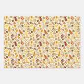 Herfst Ginkgo Leaves en Olive Pattern Inpakpapier Vel (Voorkant 3)