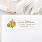 Herfst Glitter Goud Pompoen Label (Insitu)