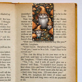 Herfst Gnome Cats Vouwen Bladwijzer Bookmarkers Visitekaartjes
