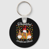 Herfst Gnome Pset Leopard Pumpkin Thanksgiving Ble Sleutelhanger (Voorkant)