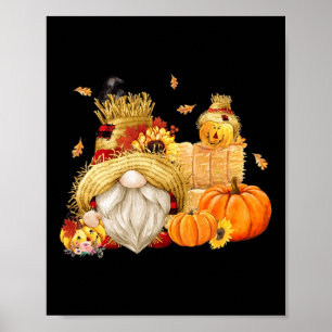 Herfst Gnome Scarecrow Gnome Herfst Halloween Than Poster