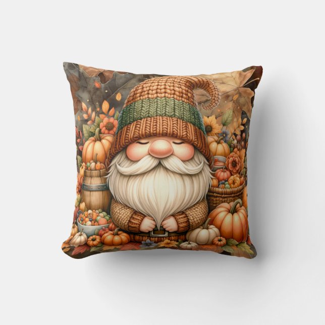 Herfst Gnome Sierkussen Hoesje – Gezellig Herfstde (Voorkant)