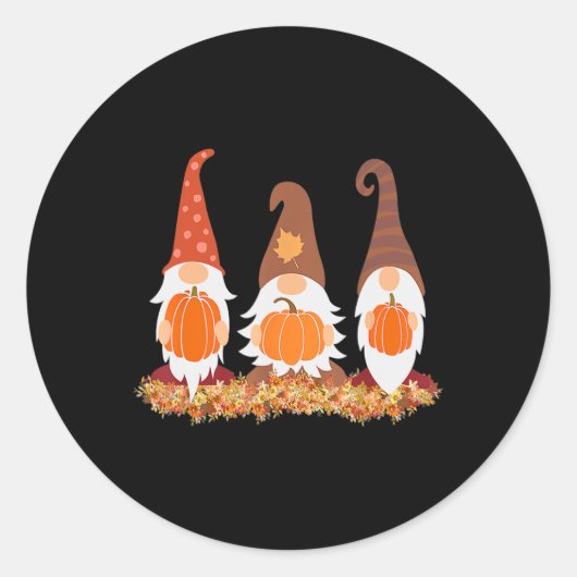 Herfst Gnomen en herfst laat grafische cadeaus kli Ronde Sticker (Voorkant)