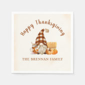 Herfst Gnomen Thanksgiving Diner Servet (Voorkant)
