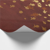 Herfst Gold Leaves Pattern Cadeaupapier (Hoek)