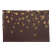 Herfst Gold Leaves Pattern Kussensloop (Achterkant-Rechts)