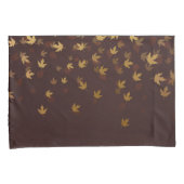 Herfst Gold Leaves Pattern Kussensloop (Voorkant-Rechts)