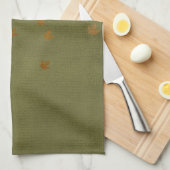 Herfst Gold Leaves Pattern Theedoek (Quarter Fold)