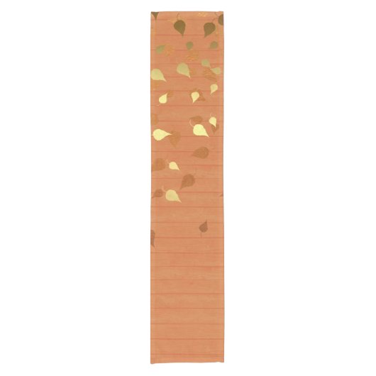 Herfst Gold Leaves/Pinecone Pattern Korte Tafelloper (Voorkant)