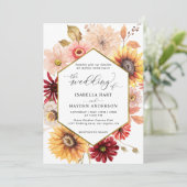 Herfst Gold Wildflowers Bourgondië Kleurrijke brui Kaart (Staand voorkant)