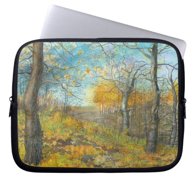 Herfst golden in een eikenbos laptop sleeve (Voorkant)