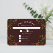 Herfst Gothic Wedding Rustic Oranje maroon Kaart (Staand voorkant)