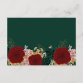 Herfst Goud Bourgondië Emerald Bruiloft Details Informatiekaartje (Achterkant)