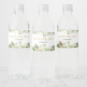 Herfst Goud en Witte Pompoen Waterfles Labels Etiket