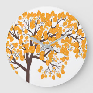 Herfst Gouden Boom Wandklok Grote Klok