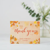 Herfst Gouden Maple Bladeren Dank U Briefkaart (Staand voorkant)