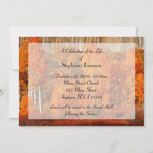 Herfst Gouden Sinaasappel Aspens Viering van het L Kaart (Achterkant)