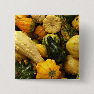 Herfst Gourds Vierkante Button 5,1 Cm