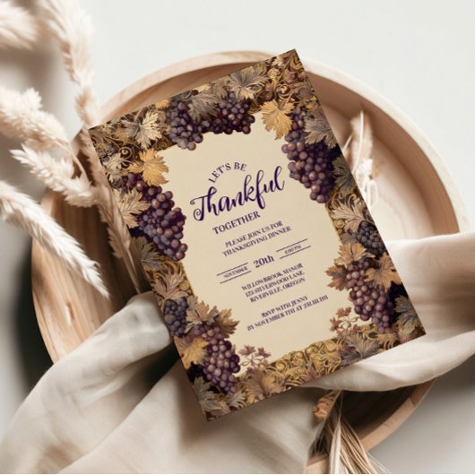 Herfst Grapevine Thanksgiving Viering Kaart