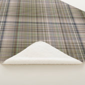 Herfst Grass Brown en Olive Green Plaid Sherpa Deken (3/4)