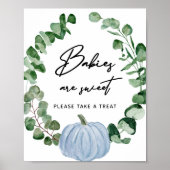 Herfst Greenery Blue Pumpkin baby's zijn een mooie Poster (Voorkant)