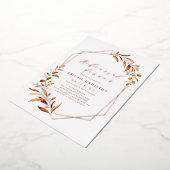 Herfst Greenery Geometric Rustic Folie Uitnodiging (Gedraaid)