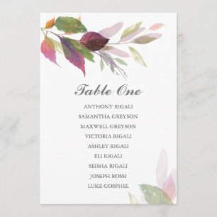Herfst GREENERY Wedding Seating Chart, Tabel Plan Kaart
