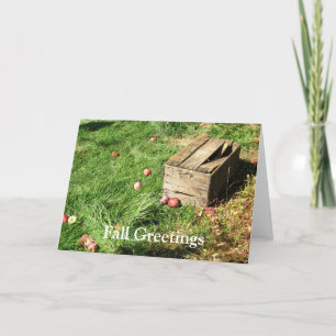 'Herfst Greetings' Apple crate blanco wenskaarten Kaart
